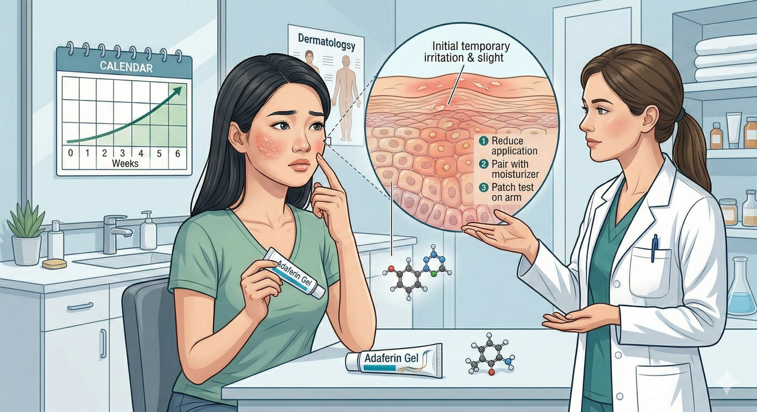 아다팔렌(adapalene)과 아다페린 겔(adaferin gel)